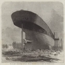 The Leviathan (Great Eastern) dampskip, akter og sjef for skruebladene